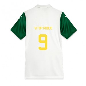 Palmeiras Vitor Roque #9 Jalkapallovaatteet Vieraspaita 2025-26 Lyhythihainen